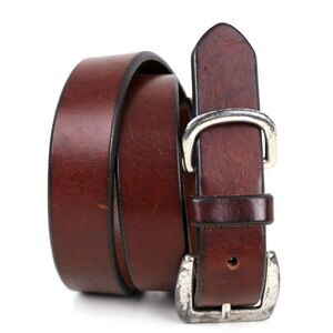 Eddie Bauer SADDLE BROWN GENUINE LEATHER 1"Wd CASUAL DRESS WOMEN'S BELT M (I58